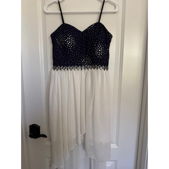 MSRP $139 City Triangles Rhinestone Strappy Mini Dress Size S-M | SAME DAY SHIP - Picture 1 of 7